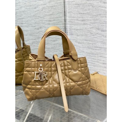 Dior Toujours Small Bag in Tan Macrocannage Calfskin CDBS2931