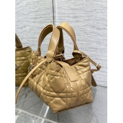 Dior Toujours Small Bag in Tan Macrocannage Calfskin CDBS2931