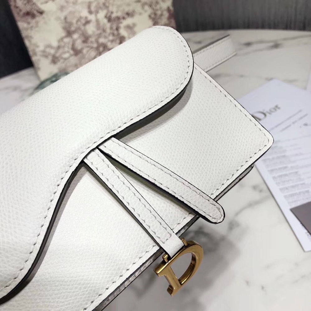 Dior White Calfskin Saddle Belt Bag CDBS2934