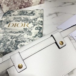 Dior White Calfskin Saddle Belt Bag CDBS2934